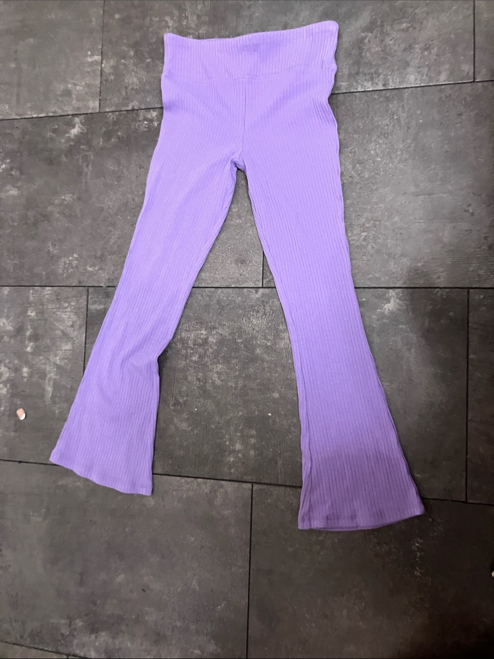 Kids Ribbed Lavender Flared Bottoms